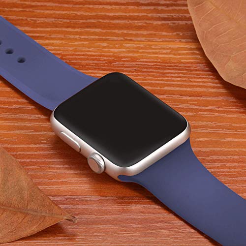 DaQin Compatible with Apple Watch Band 44mm 42mm, Sport Replacement Bands for iWatch Series 4 Series 3/2/1, Blue Gray, S/M