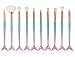Decemter 10Pcs Mermaid Eye Makeup Brushes Synthetic Professional Eyeliner Eyeshadow Blending Foundation Blush Concealer Cosmetic Brushes Set (Blue and Purple)