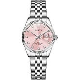 OLEVS Watch Women Silver Watch for Women Luxury Diamond Womens Watches for Small Wrist Stainless Steel Waterproof Analog Quartz Date Elegant Reloj para Mujer