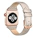 SWEES Slim Leather Band Compatible for Apple Watch 38mm 40mm 41mm 42mm Series 10, Slim Thin Elegant Top Grain Genuine Leather Strap Compatible for iWatch Series 10 9 8 7 6 5 4 3 2 1 SE Women