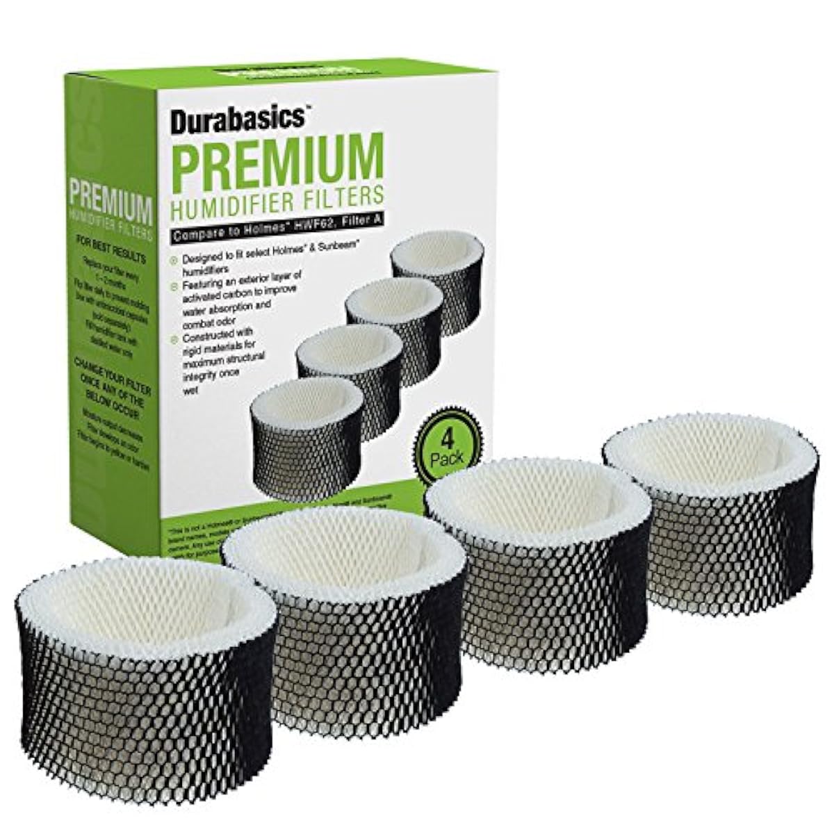 Durabasics 4 Pack of Compatible Humidifier Filters, Replacement for