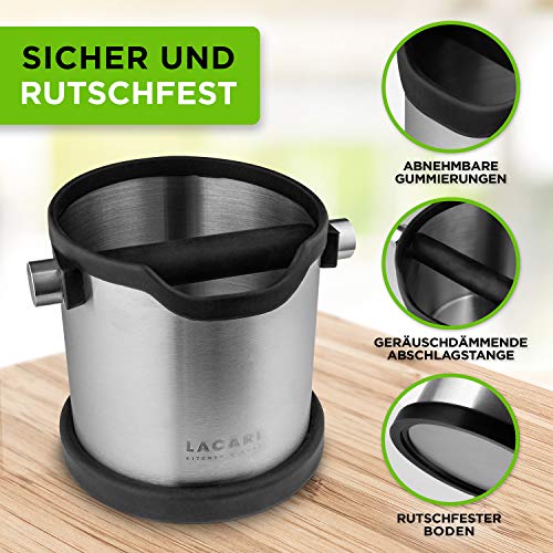 Abklopfbehälter für Siebträger | Knock Box | Lacari ORIGINAL Abklopfbehälter | Abschlagbehälter für Siebträger aus recycelbarem Kunststoff | Kaffeesatz Abschlagbehälter | Kaffee Geschenk – Bild 5