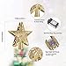 KINGWILL 2-in-1 Gold Glittered 5 Point 9.8 Inch Star Tree Topper with Snowfall LED Lights and Snowflake Projector, Night Light for Christmas Nursery Indoor Decoration