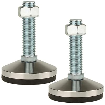 MUHOUZHINANG Heavy Duty Leveling Screw Leg,Leg Leveler 3.94" Dia Base,Adjustable Leveling feet M24 Thread, 4800 Lb Capacity,Capacity for Workbench, Machine, Cabinet, (D100xM24x100,2 Pcs,Black)