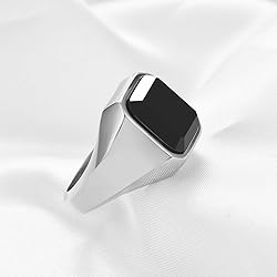MYNENEY 14K Gold/Silver/Black Plated Square Signet
