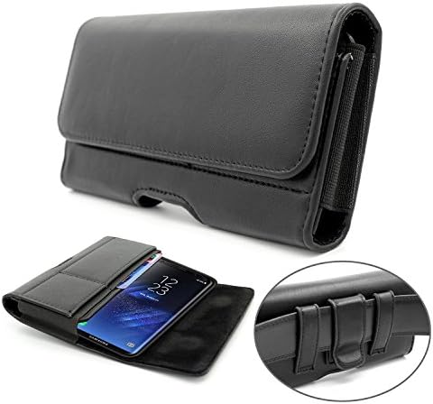Samsung Galaxy Note 8 Holster Case,Dlames Leather Galaxy S8 Plus Belt Clip Holster Pouch Belt Loops for Samsung Galaxy S8 Plus Samsung Galaxy Note 8 - Built In ID Card Slot Wallet Case - Black