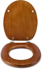 Croydex Davos Flexi-Fix Wooden Toilet Seat Antique Pine view 4