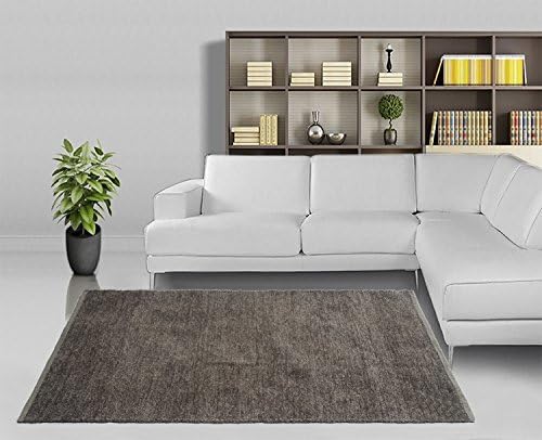 Glamkaart Reversible Soft Shaggy Floor Runner (4x6 Feet, Grey)