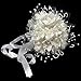 Enerhu Flower Bridal Bouquet Pearls Silk Lace Bouquet Romantic Beige Wedding Decor