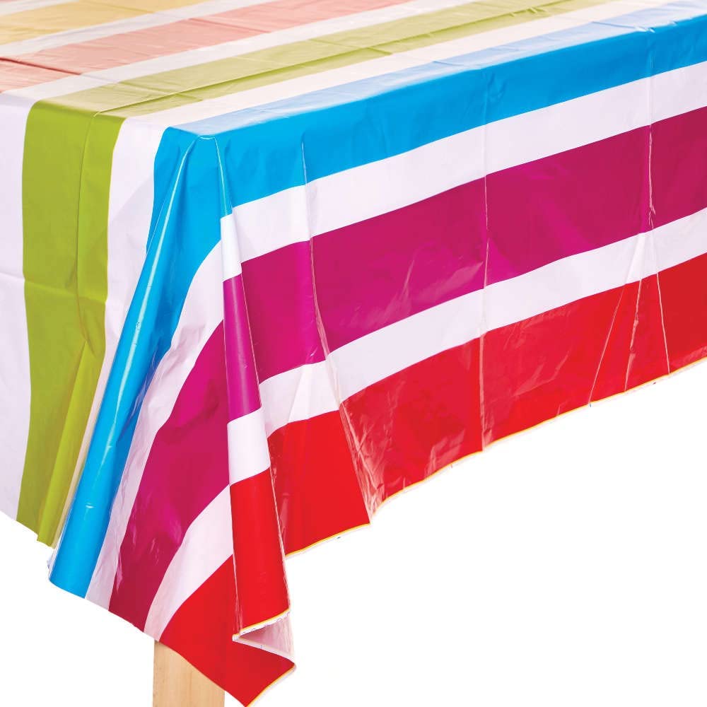 Baker Ross FC997 Rainbow Party Table Cover - Pack of 1 Cover, Kids Party Decorations and Birthday Tableware, Rainbow Party Table Cover, 137cm x 183cm