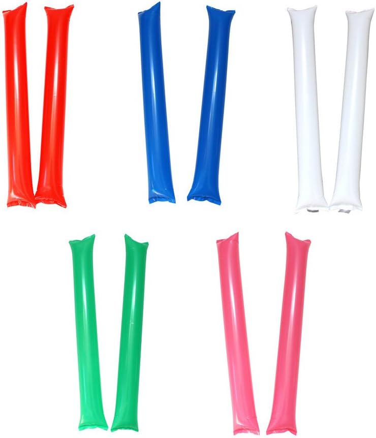 Thunder Sticks, Inflatable Stadium Noisemakers Bam Bam Cheer Sticks Blow Bar Inflatable Boom Sticks Noisemakers Stick Basketball Football Noisemakers Party Favors (White): Toys & Games