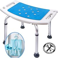 Medokare Shower Stool with Padded Seat - Shower Seat for Seniors with Tote Bag and Handles, Shower Bench Bath Chair for Elderly, Handicap Tub Shower Seats for Adults (White Stool)