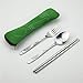 Yamix 2Pack 3Pcs Stainless Steel Portable Tableware Dinnerware Travel Camping Cutlery Fork Spoon Chopsticks Set