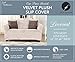 Great Bay Home Velvet Plush Stretch Loveseat Slipcover. Velvet Loveseat Furniture Protector, Soft Anti-Slip, High Stretch (Loveseat, Sand)