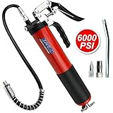 AcPulse 6000 PSI Heavy Duty Professional Quality Pistol Grip Style Grease Gun with 18