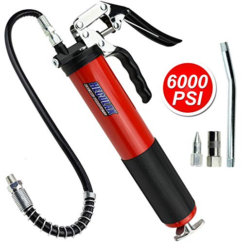 AcPulse 6000 PSI Heavy Duty Professional Quality Pistol Grip Style Grease Gun with 18
