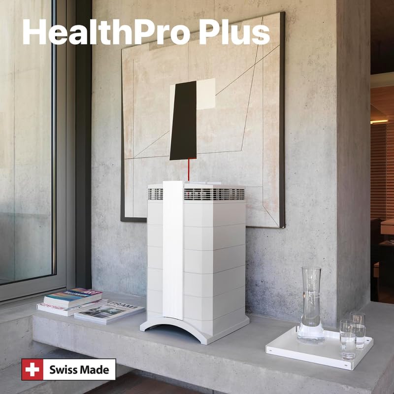IQAir HealthPro Plus Air Purifier - Medical Grade HyperHEPA filter for home large room up to 1125 sq ft - for Viruses, Bacteria, Allergens, Asthma Triggers, Smoke, Mold, Pets, Dust, Odor, Swiss Made