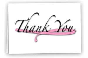 Fundraising For A Cause 12 Pink Ribbon Thank You Note Cards - Breast Cancer Awareness Note Cards