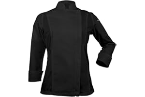 ChefsCloset Unisex Women's Bailey Chef Coat, Long Sleeve Zipper Chef Jacket, Ladies