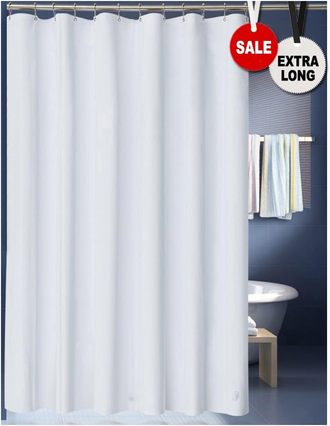 Amazon Com Lanmeng Solid Fabric Extra Long Shower Curtain Liner