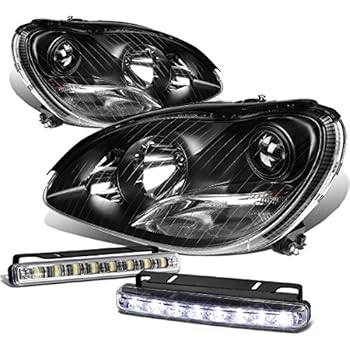 For Mercedes-Benz S-Class W220 Black Housing Angel Eyes Projector Headlight+DRL 8-LED Driving Light