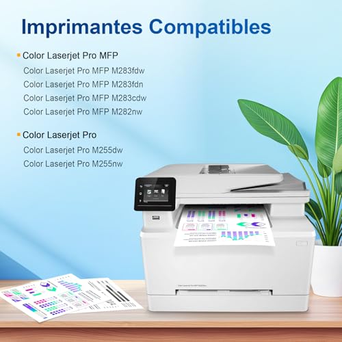 207A with Chip Compatible for HP 207A 207X W2210A Cartridge for HP Color LaserJet Pro MFP M283fdw M283fdn M283cdw M282nw M255dw M255nw W2211A W2212A W2213A Black Cyan Yellow Magenta 4-Pack Pack
