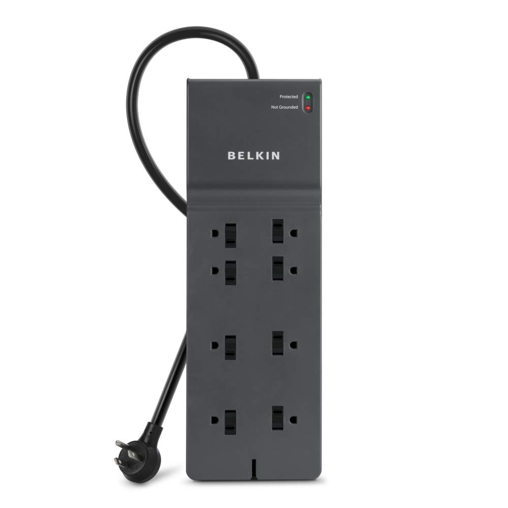Belkin 8Outlet 12Outlet Power Strip Surge Protector 8,10 Ft Cord Flat