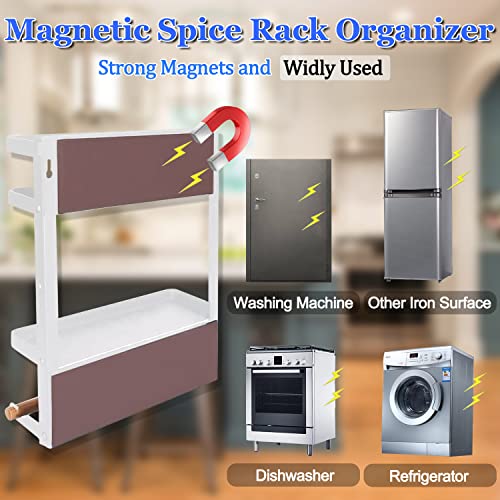 Spice Rack, Shelf with Paper Towel Holder 2 Tier
