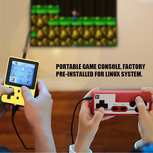 Mini Handheld Game Console, 2.6 Inch HD Screen Classic Games Retro Games Player Compatible with for GBA/GBC/GB/FC/SFC/NEOGEO/CPS/PS1/ATARI(Yellow) - Thumbnail 2