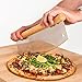 Lorrenzetti Stainless Steel Pizza Cutter With Wooden Handle. 14 Inch Rocker For Home or Commercial Use
