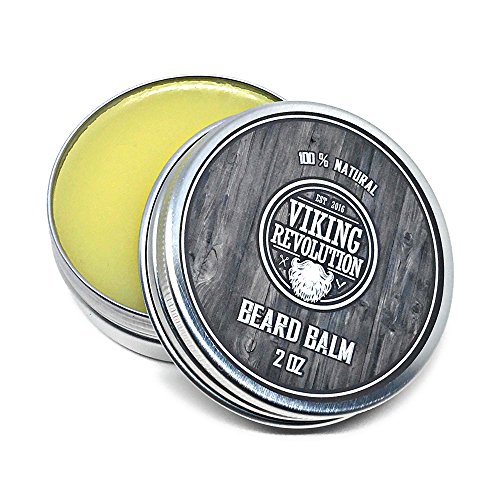 BEST DEAL Beard Balm with Argan Oil & Mango Butter - Styles, Strengthens & Softens Beards & Mustaches - Citrus Scent Leave in Conditioner Wax for Men by Viking Revolution