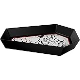 Amscan Dark Manor Coffin Shaped Melamine Bowl - 12.8" x 8" (Pack of 1) - Spooky Serving Dish, Perfect for Halloween Parties, 
