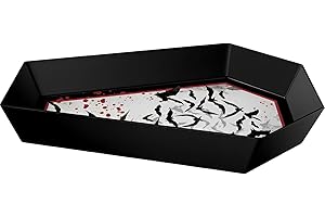 Amscan Dark Manor Coffin Shaped Melamine Bowl - 12.8" x 8" (Pack of 1) - Spooky Serving Dish, Perfect for Halloween Parties, Gothic Decor, and Unique Entertaining