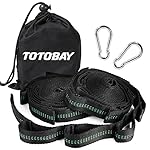 TOTOBAY Hammock Tree Straps 2 of set Outdoor Tree Straps Kit two 10 FT Long Holds 2000+lbs with 2 Heavy Duty Carabiners Hook and 16 Loops Safe&Waterproof Perfect For Swings, Hammocks & Anything Else ...