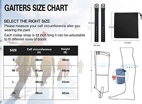 image for EnergeticSky Leg Gaiters Waterproof Snow Boot Gaiters for Men and Wome
