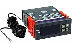 bayite DC 12V Fahrenheit Digital Temperature Controller 10A 1 Relay with NTC 10K Sensor