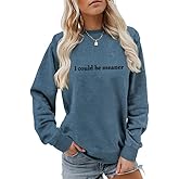 PIYEWO I Could Be Meaner Sweatshirt Women Funny Humor Long Sleeve Shirts Sarcasm Saying Tops Casual Graphic Pullover