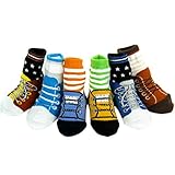 KF Baby Non-Skid Baby Boy Shoe Socks, 6 pairs, for 12 - 24 Months