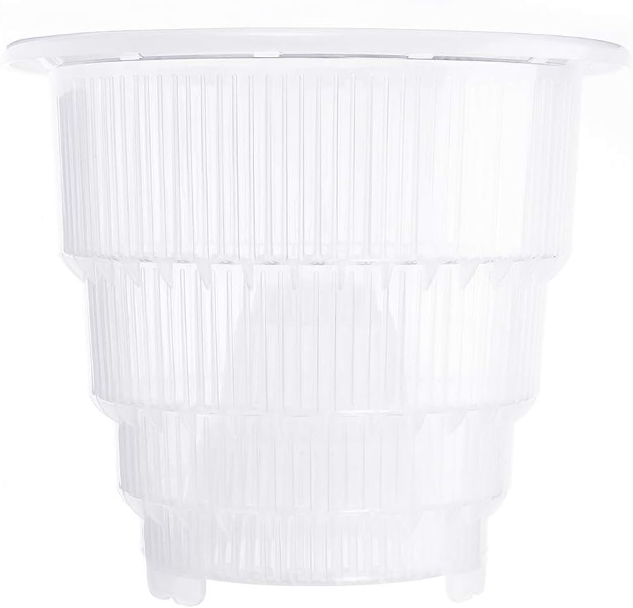Transparent Flower Pot, Durable PP Clear Plant Pot with Side Ventilation Holes & Bottom Hole for Succulent Fleshy Plant Orchid, Gardening Tool(7 Inch, Air Column)