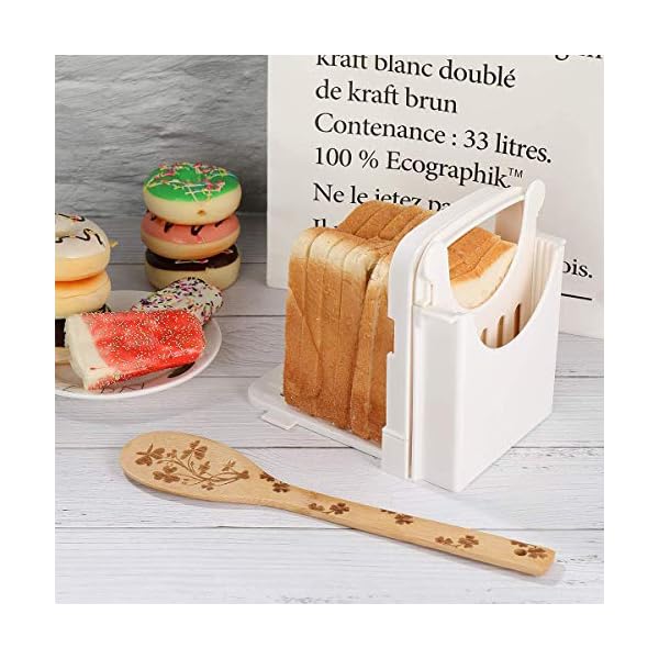 Bread Slicer, Foldable Bread Toast Slicer Bagel Loaf Bread Maker for Homemade Sandwich Bread Bagel, Quick and Safe for…