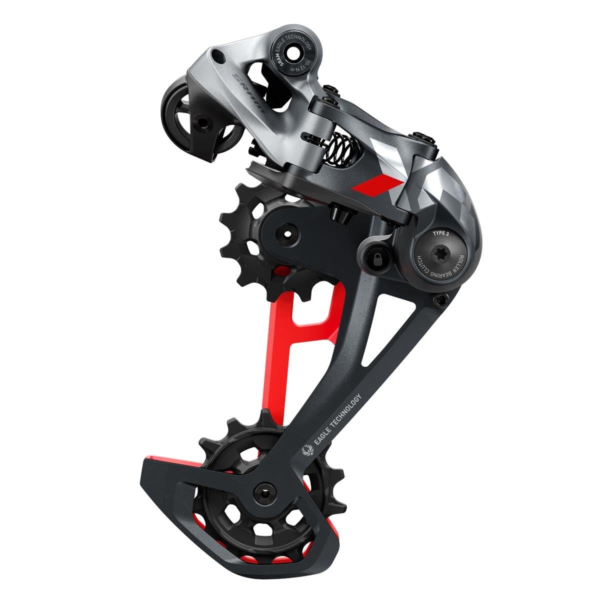 Cambio trasero SRAM X01 Eagle - 12 velocidades, jaula larga, 52 dientes máx., Rojo