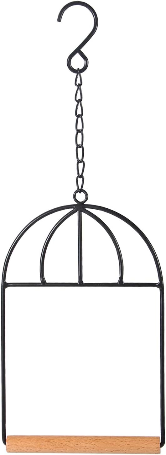 Kimdio Bird Swing Natural Wooden Cage Hammock, Bird Toy Parrot cage perches Cages Cockatiel Conure caiques Parakeets Budgie parrotlet Swings Perch: Garden & Outdoor
