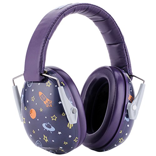 Snug Kids Earmuffs/Best Hearing Protectors - Adjustable Headband Ear Defenders for Children and Adults (Space)