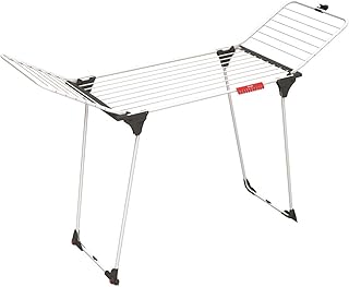 Vileda King Wäscheständer, 20 m Trockenleinenlänge, extradicke Trockenstäbe, Kleinteilehalterung