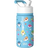 Simple Modern Baby Shark Kids Water Bottle &amp; Toddler Cup | 14oz | Insulated Stainless Steel Baby Shark Toddler Water Bottle, Kids Tumbler with Straw | Spill Proof for School, Girls, Boys