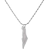 Stainless Steel Israel and Palestine Map Pendant Necklaces Palestine Map Jewelry Gifts