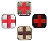 Bundle 4 Pieces Cross Tactical Medic Medical Aid Embroidery Patches Tactical Medical Backpack Armband Insignia Patch