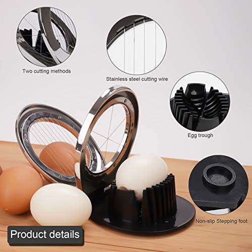 Egg Slicer, Stainless Steel Wire Egg Cutter Hard Boil Eggs Slicer for