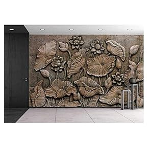 Wall26 - Cement Thai Style Handcraft of Buddhism - Canvas Art Wall Decor-66"x96"