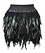 8028 - Plus Size Sexy Feather Mini Skirt Black
